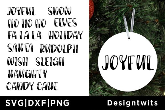 12 Christmas Words SVG for Crafts