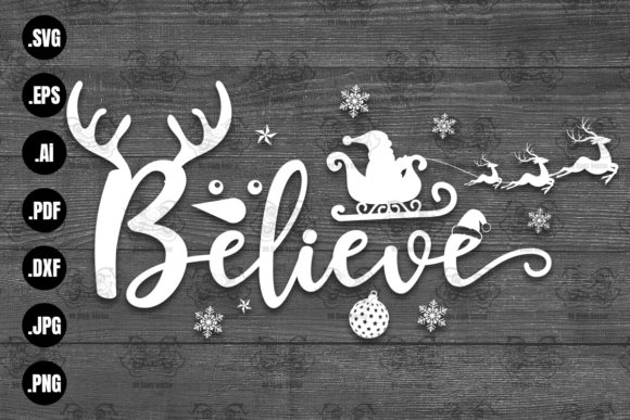 Believe Svg Christmas Funny Cute Svg for Crafts