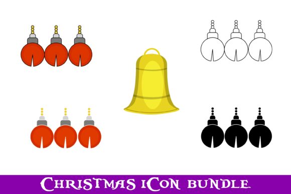 Bell Lamp Christmas Icon Bundle