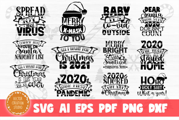 Christmas 2020 SVG Bundle Cut Files for Crafts