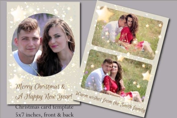 Christmas and New Year Family Card Print Templates