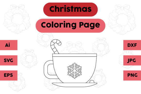 Christmas Coloring Page - Drink Cup 01
