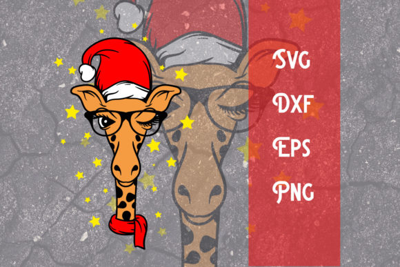 Christmas Giraffe Svg for Print Templates