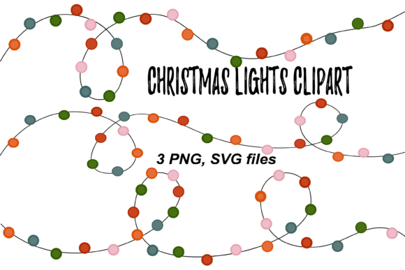 Christmas Lights Svg Png Clipart for Decorative Elements