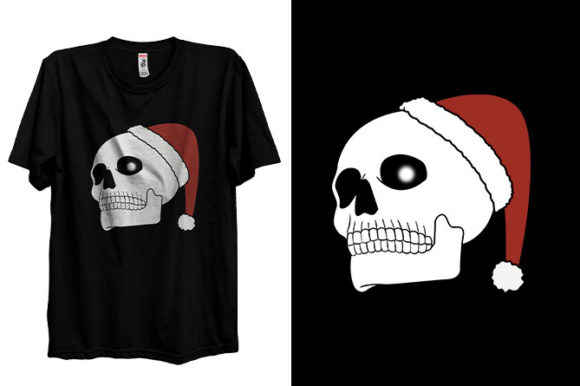 Christmas Skelton T-shirt Design Vector