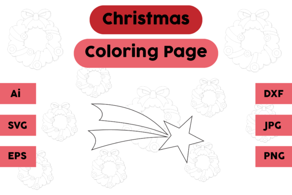 Christmas Star Coloring Page for Editorial and Web Use
