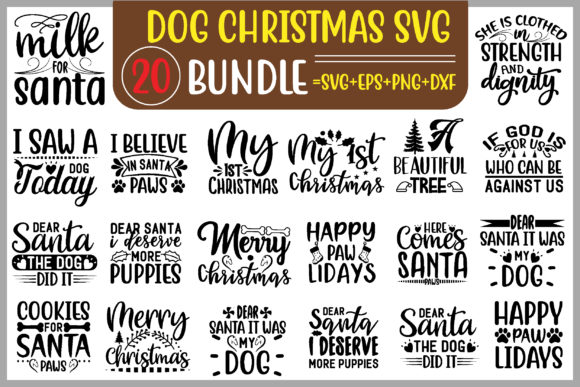 Dog Christmas Design Bundle for Crafts