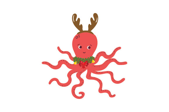 Festive Octopus: A Christmas Graphic Design Asset for Branding