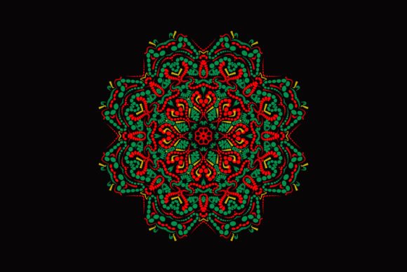 Mandala Pattern Green Christmas Flower