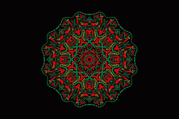 Mandala Pattern Green Christmas Mandala