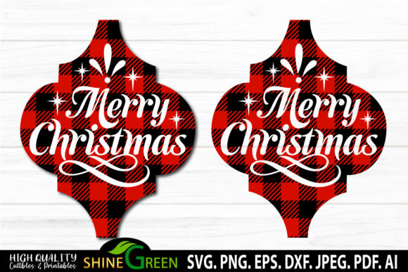 Merry Christmas Buffalo Plaid Arabesque Crafts