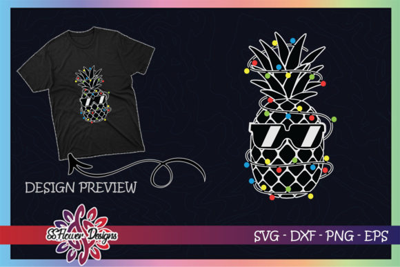 Pineapple with Christmas Light Christmas T-Shirt Designs