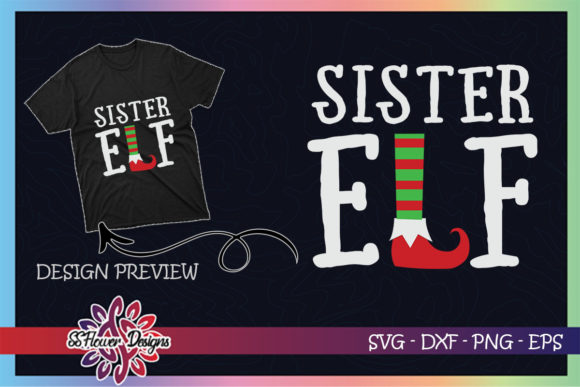 Sister ELF Christmas T-Shirt Design