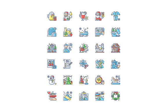 Winter Fun RGB Icons for Festive Branding